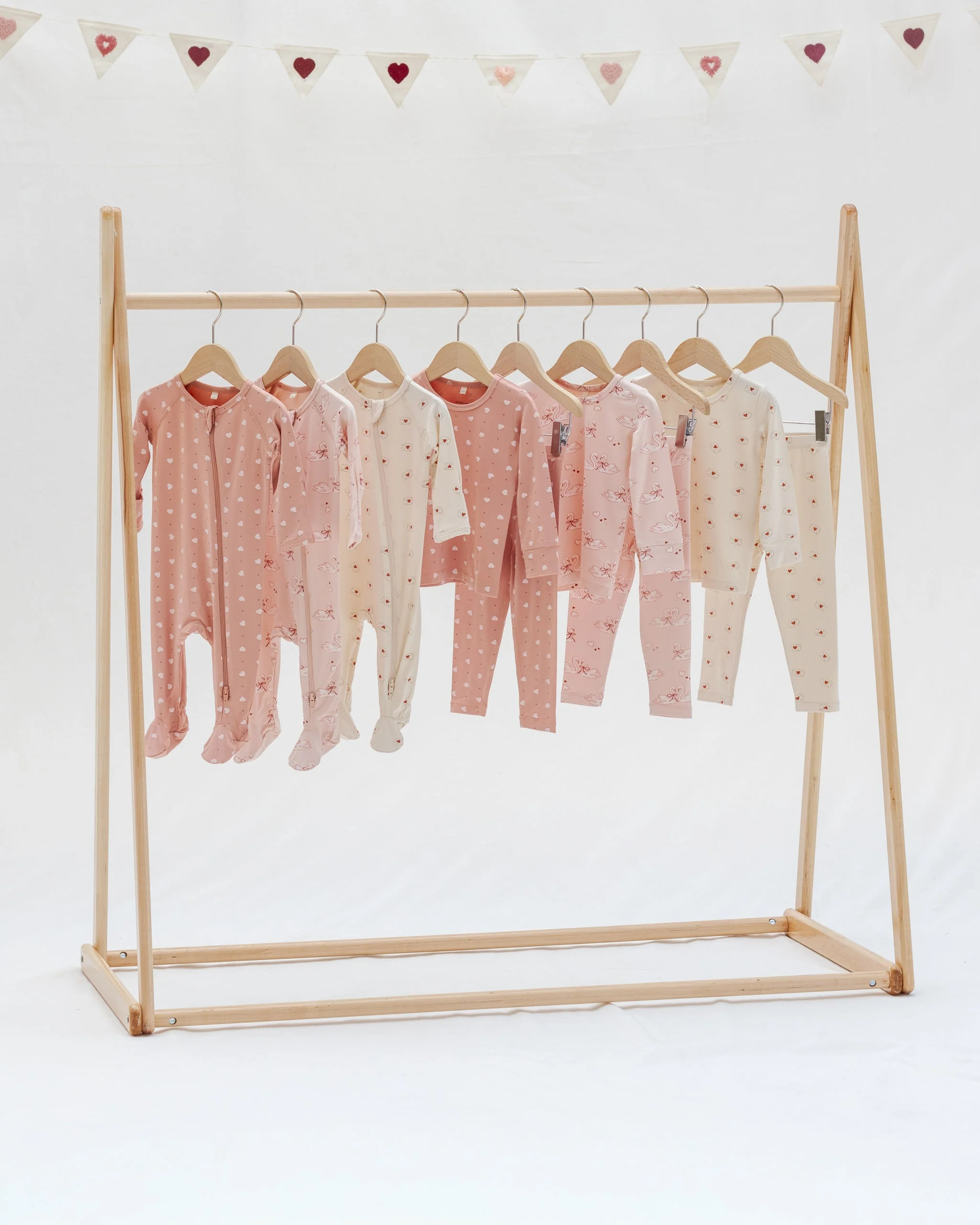 Bamboo Pajama Set Pink Hearts - Image 4
