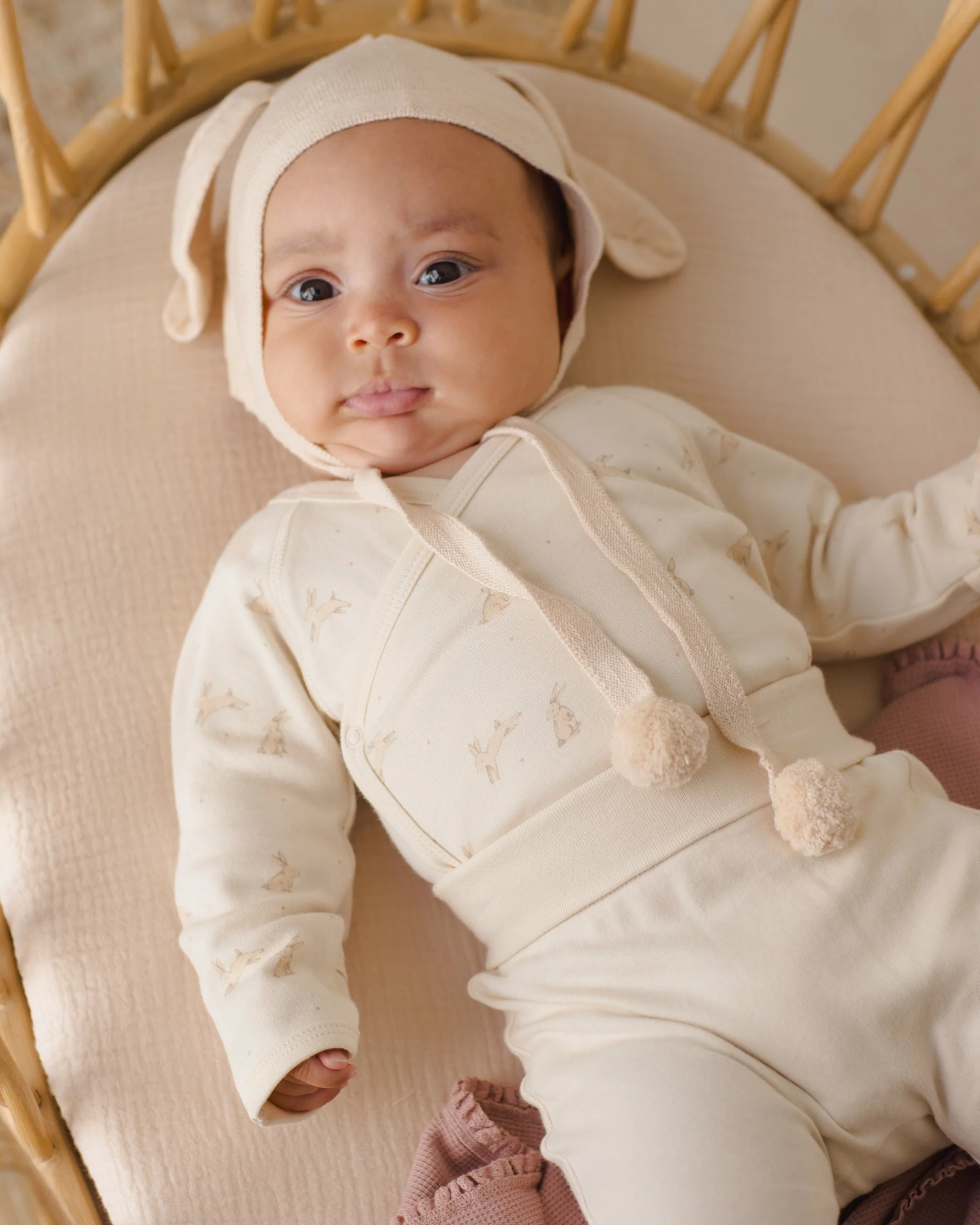 Bunny Knit Bonnet Ecru - Image 3