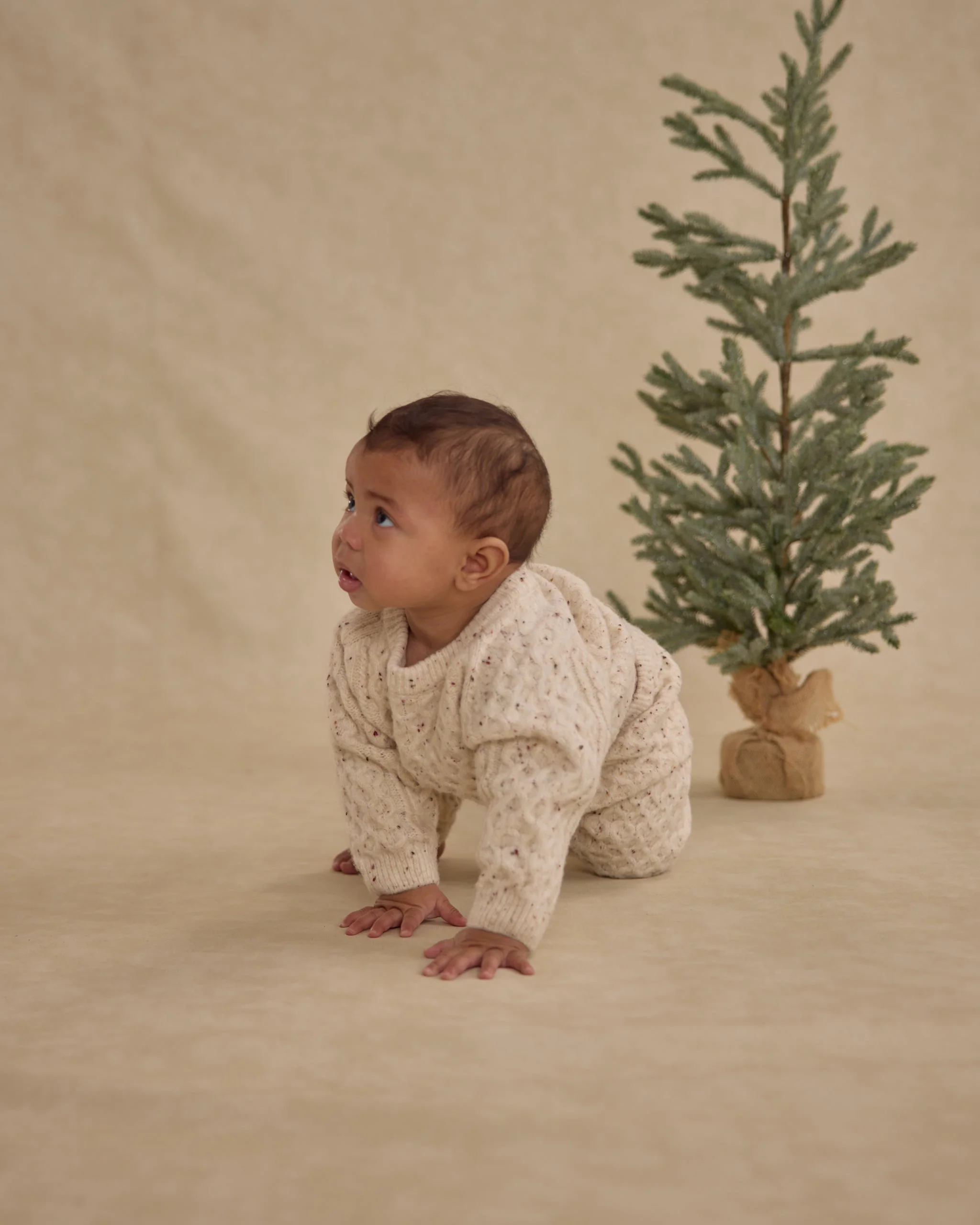 Cable Knit Sweater || Natural Speckled - Image 3