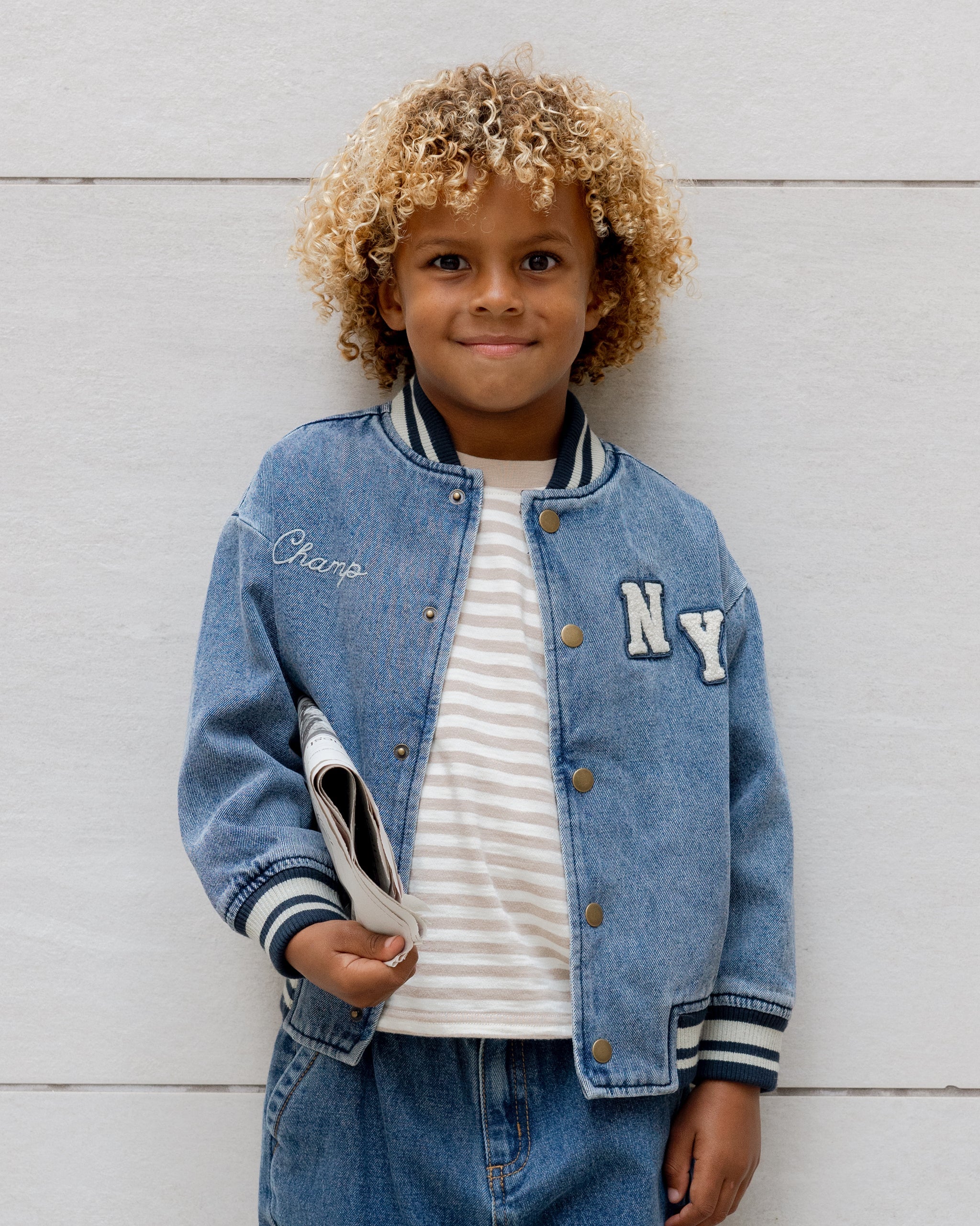 Camden Long Sleeve Tee || Stone Stripe - Image 4