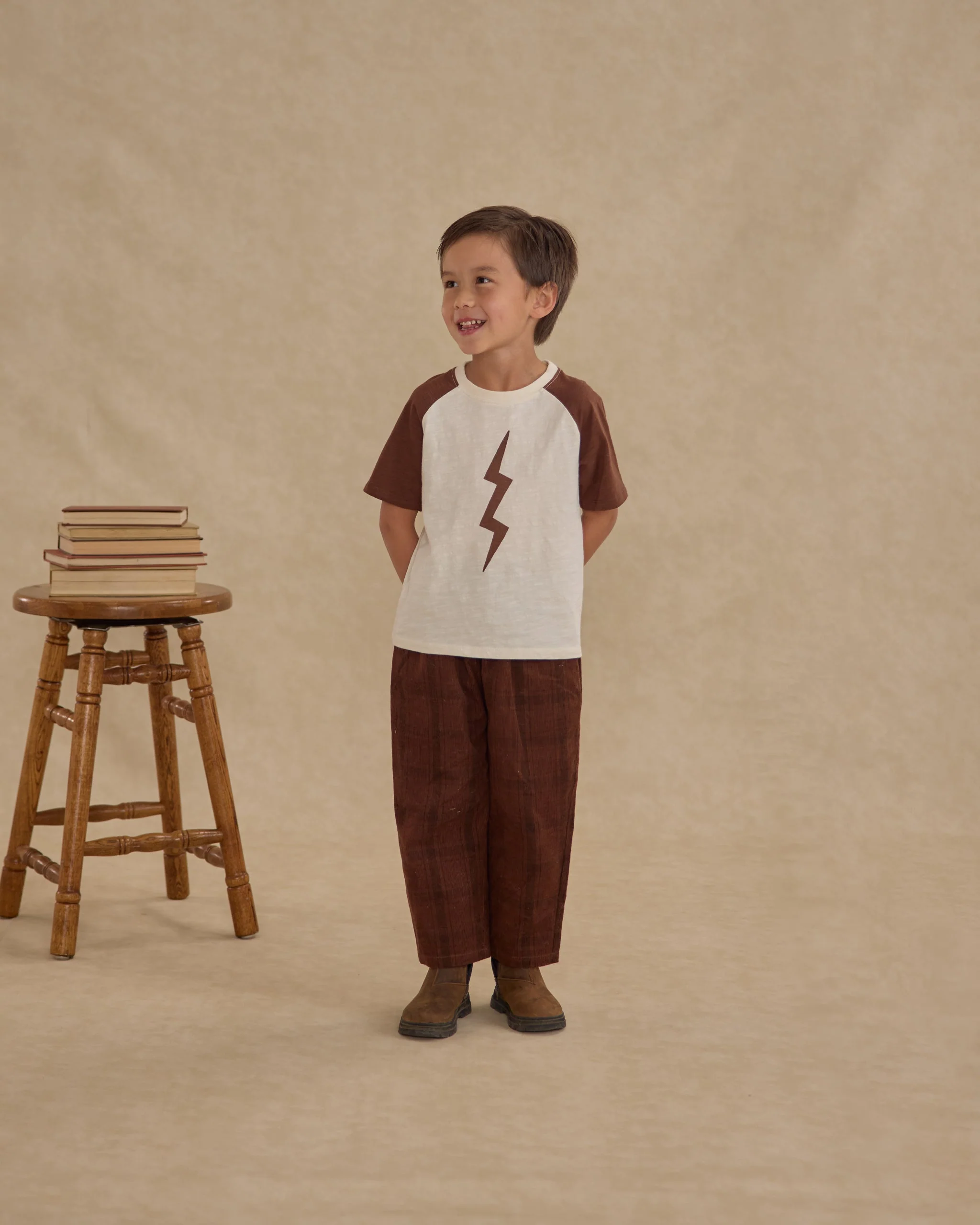 Corduroy Baggy Pant || Brown Plaid - Image 3
