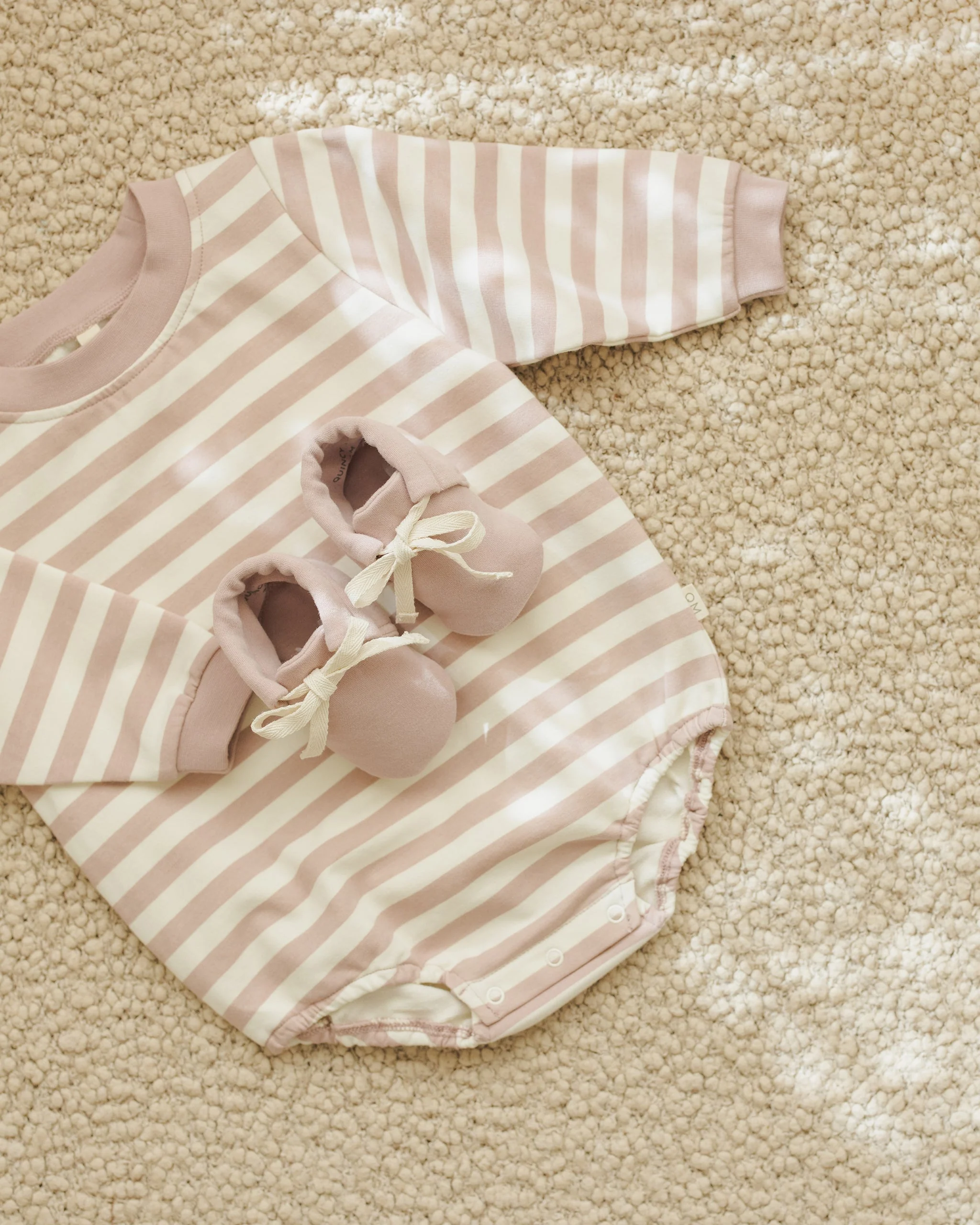 Crewneck Bubble Romper || Pink Stripe - Image 4