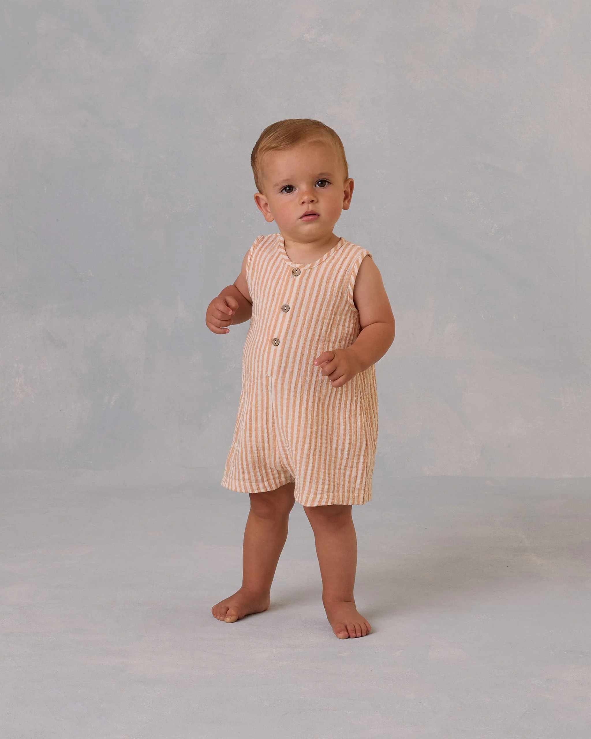 Maverick Romper || Grapefruit Stripe - Image 2