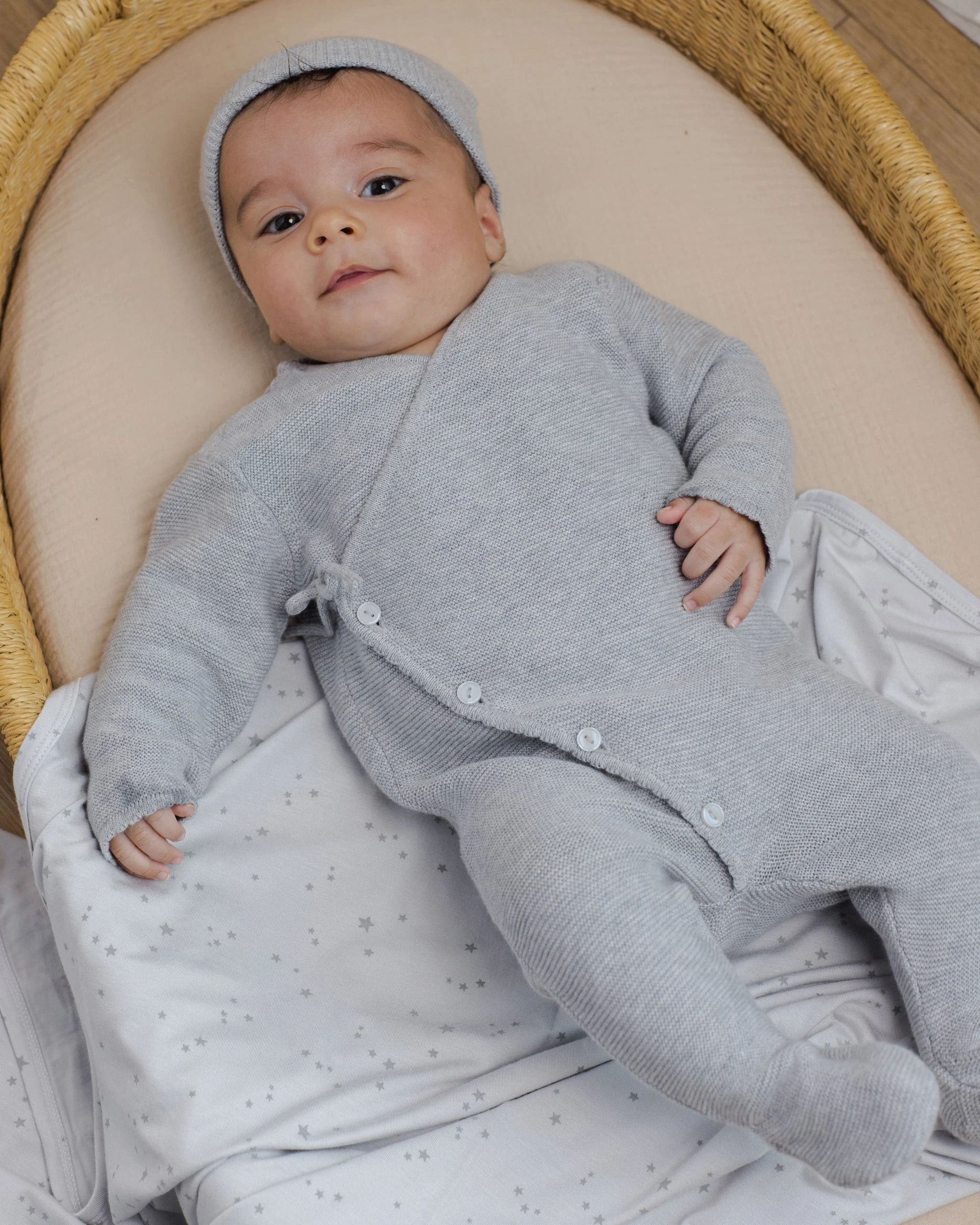 Modal Baby Swaddle || Stars Fog - Image 4