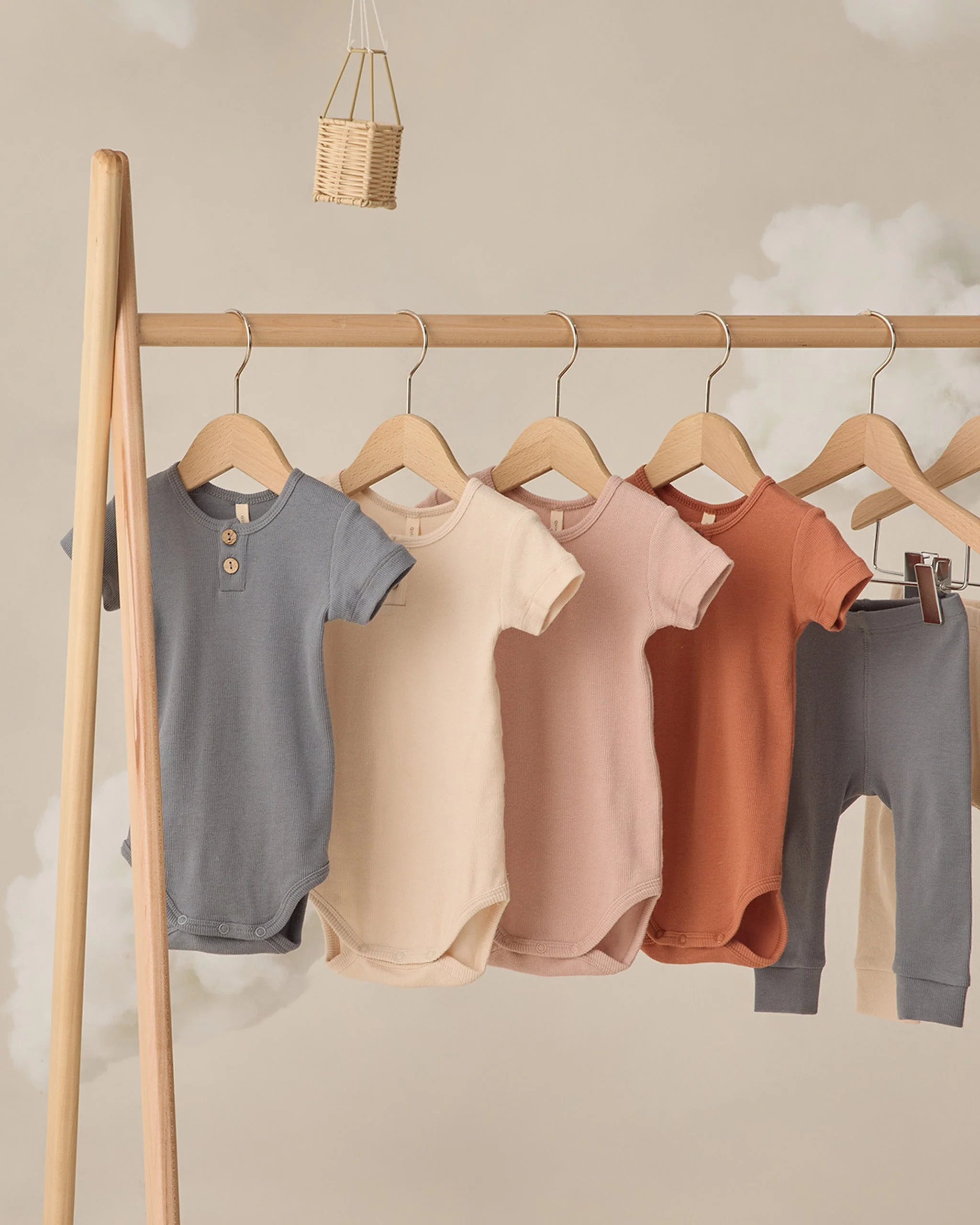 Ribbed Henley Bodysuit Ecru - Image 5