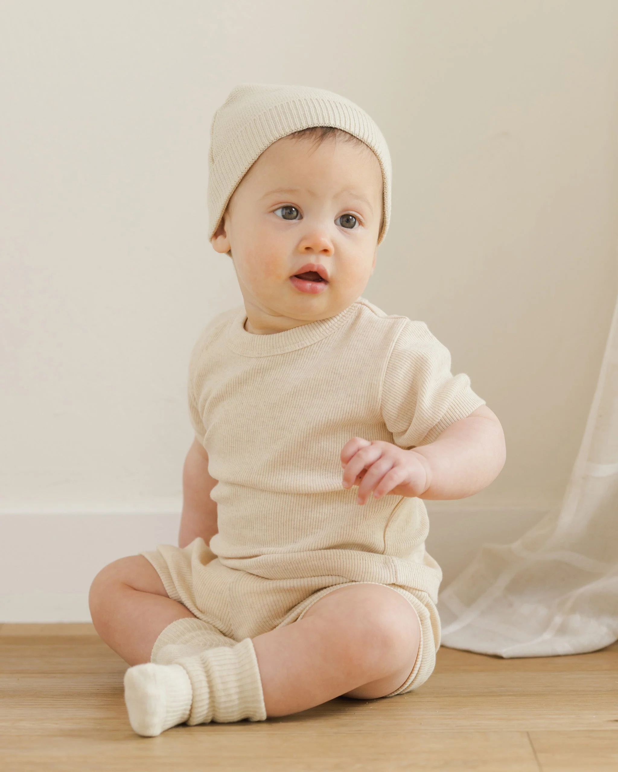 Ribbed Shortie Set || Oatmeal - Image 2