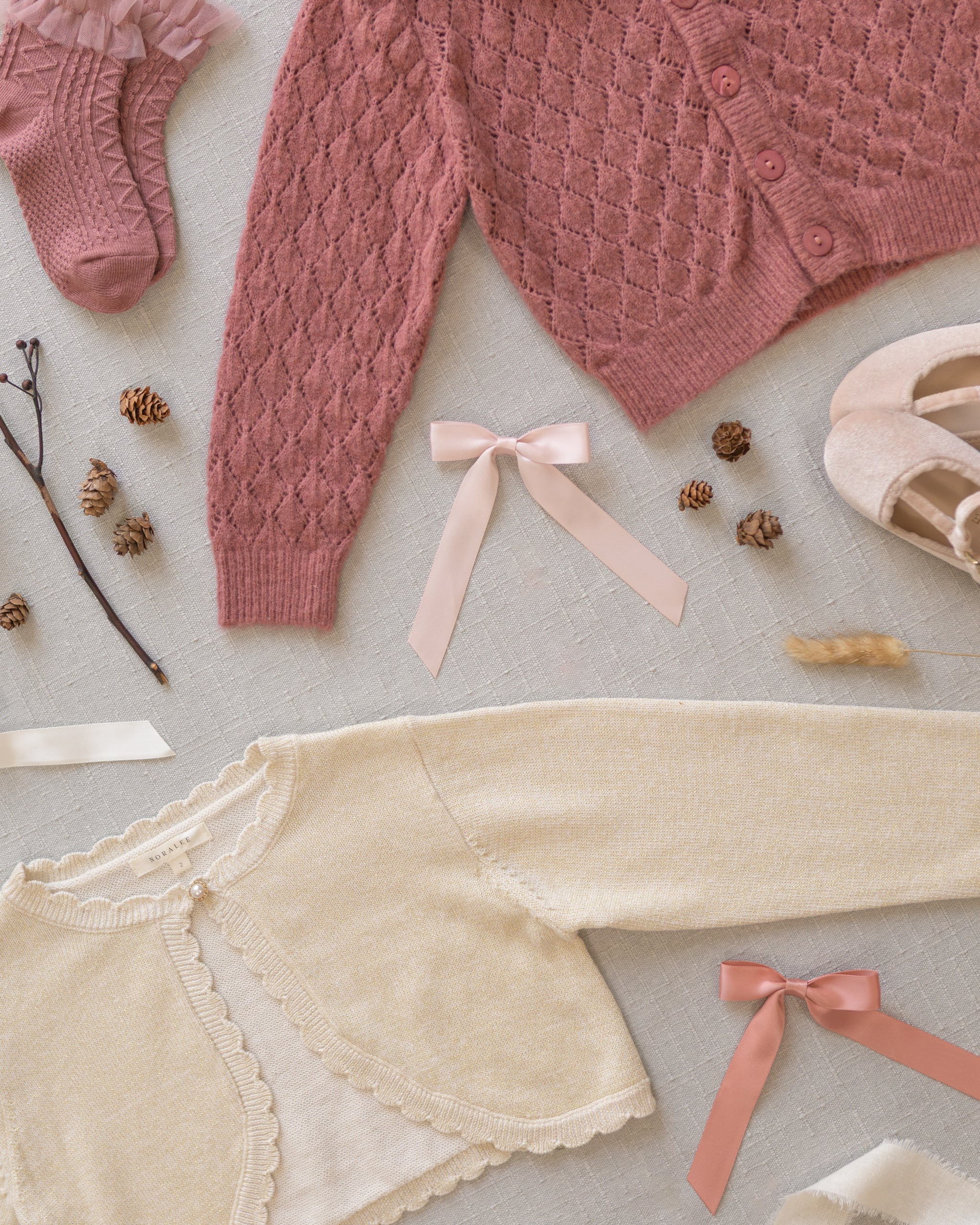 Ruffle Socks | Ivory, Raspberry - Image 6