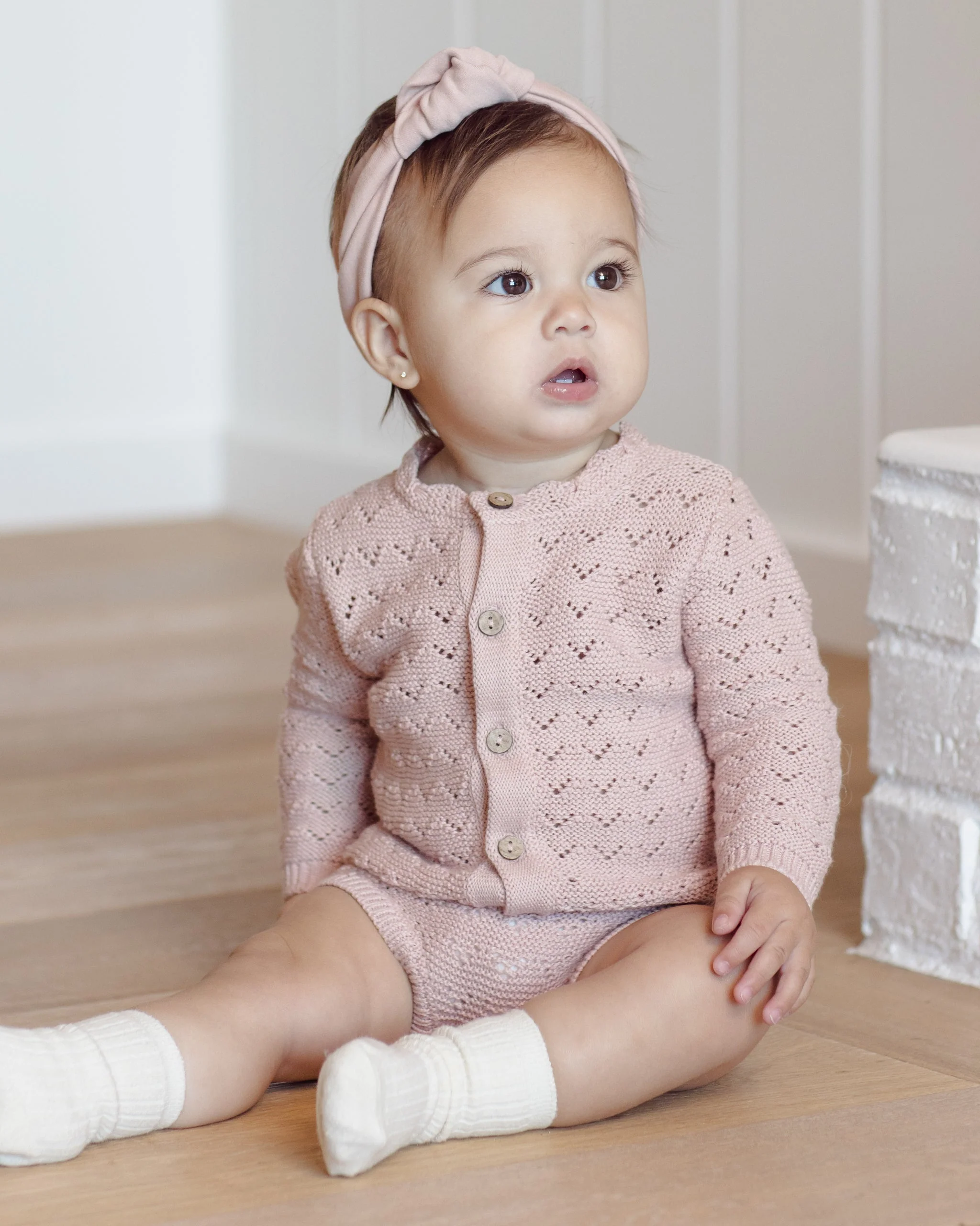 Scalloped Cardigan Blush - Image 4