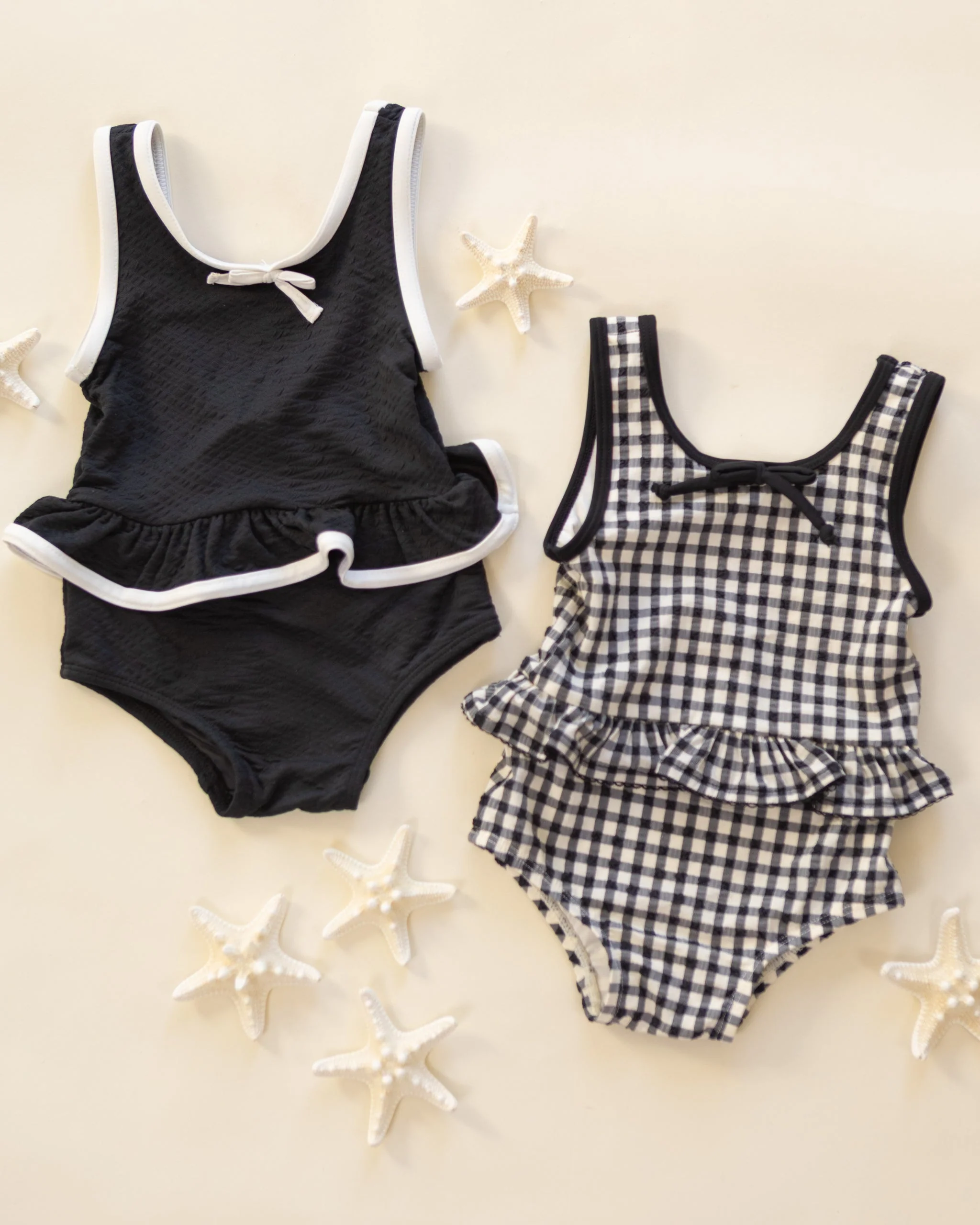Skirted One-Piece Black Gingham - Image 3