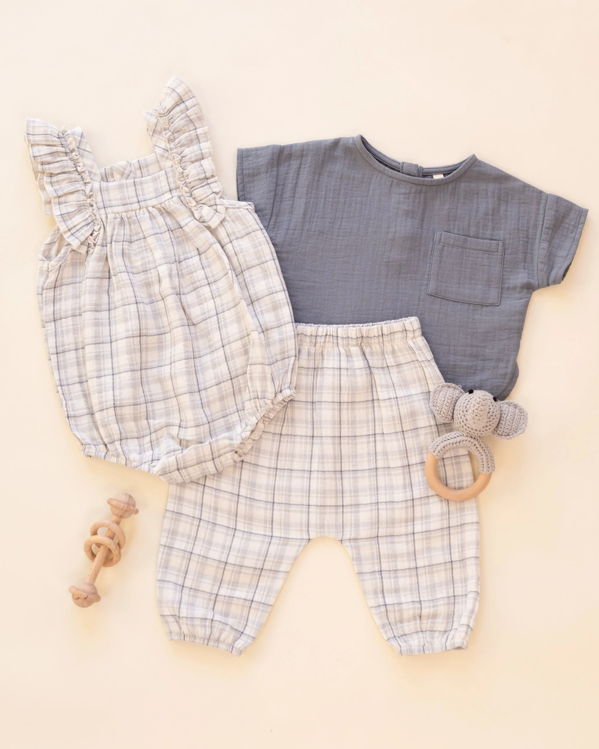 Woven Pant Blue Plaid - Image 3